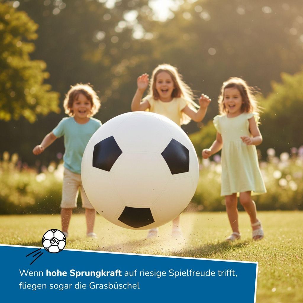 Ballon De Football Géant XXL 100 Cm Avec Pompe – En PVC Résistant, Idéal Pour Jardin, Fêtes Et Activités