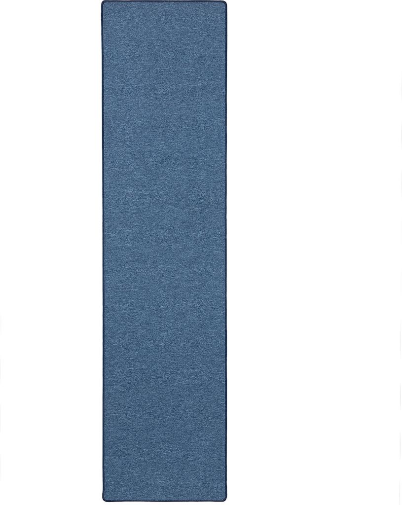 Feinschlinge Schlingenteppich Velours Teppich Läufer Modern Einfarbig, Größe:80x160 cm, Farbe:Dunkelblau