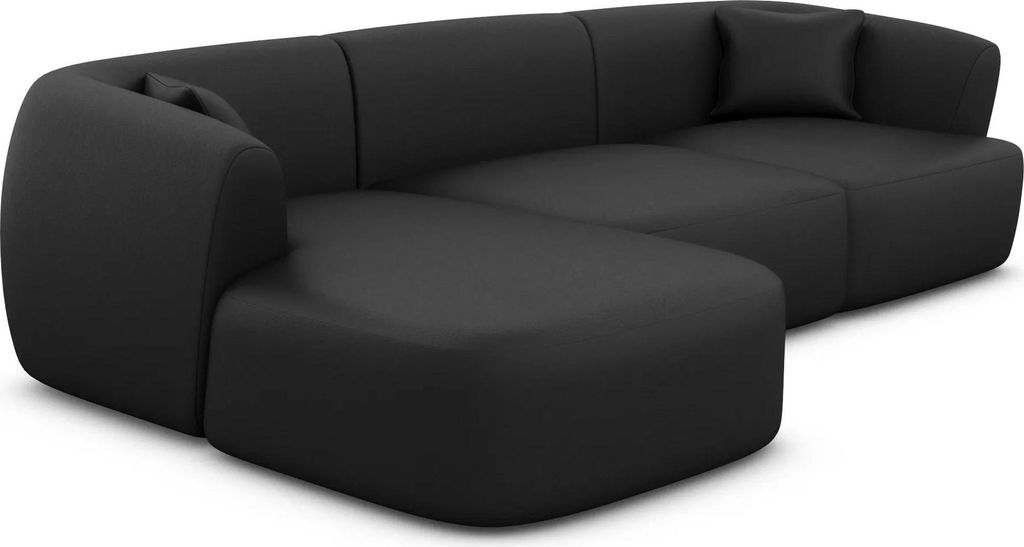 Kunstleder L-Form Sofa Elvira Schwarz Links