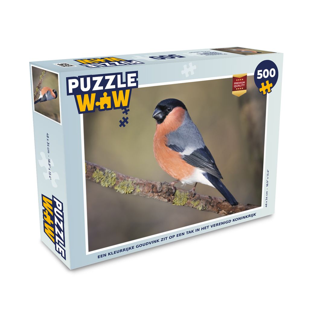 MuchoWow Puzzle 500 Teile Ein bunter Stieglitz sitzt auf einem Zweig im Vereinigten Königreich - 500 Teile - Kinder - Selberbauen - Puzzlespiele