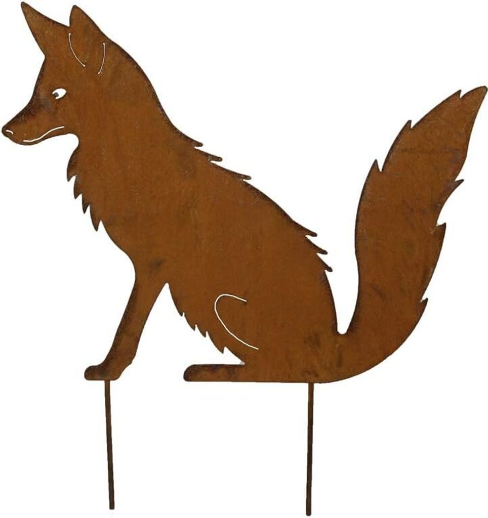 Fuchs Metall Edelrost Gartendeko Gartenstecker 41cm x 50cm Produktbild 