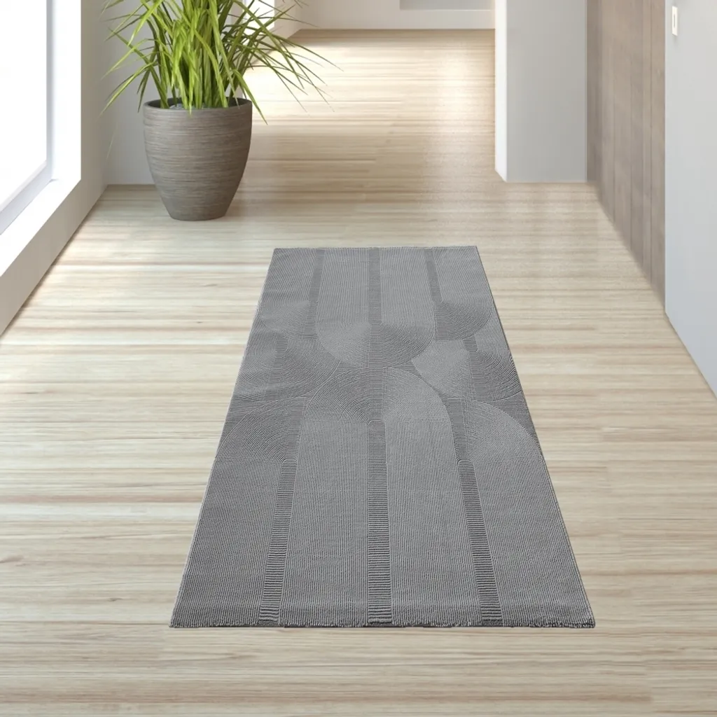Tapis de Chambre Ovale Gris 80x150 cm - Confort et Déco pour Petit Espace