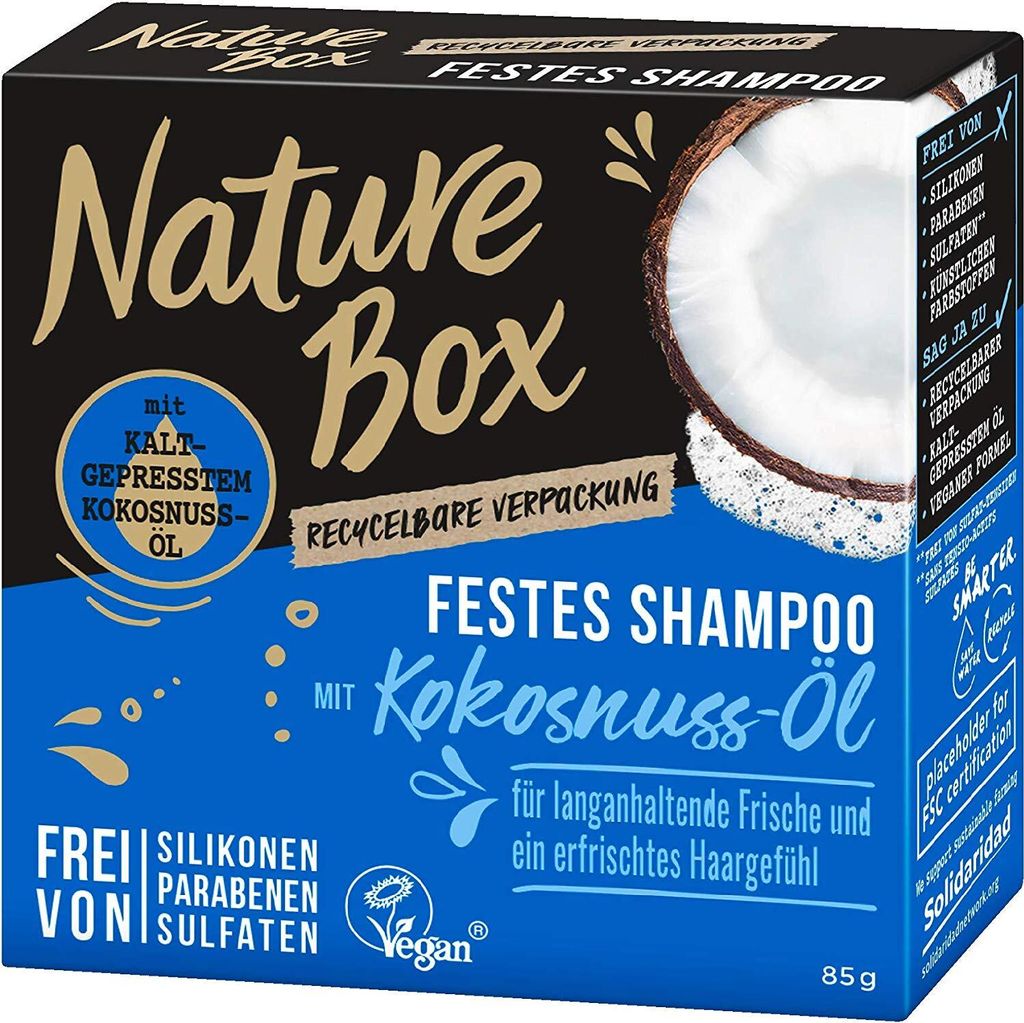 Schwarzkopf Nature Box Festes Shampoo mit Kokosnuss Öl Vegan 85g