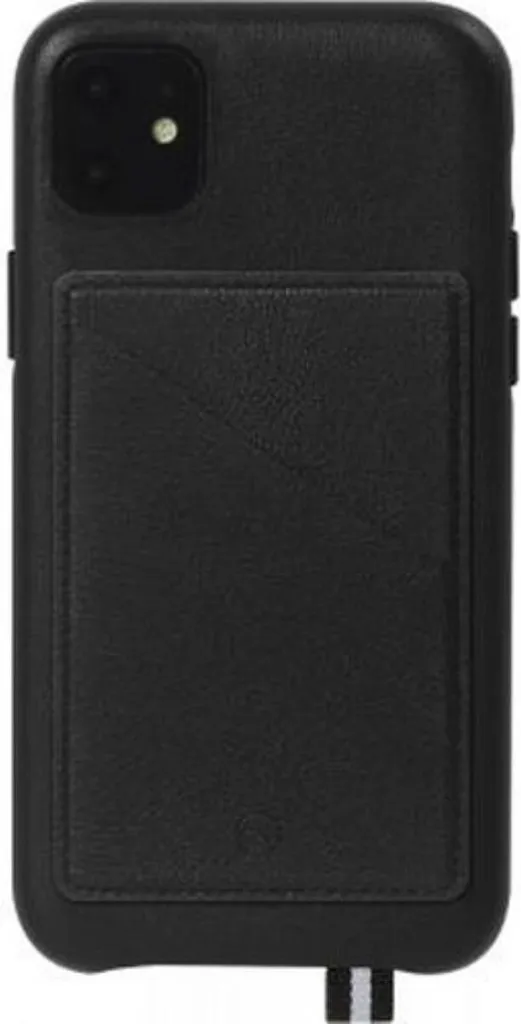 Protection Cuir iPhone 11 Elysée Noir Idéale pour Support Magnétique