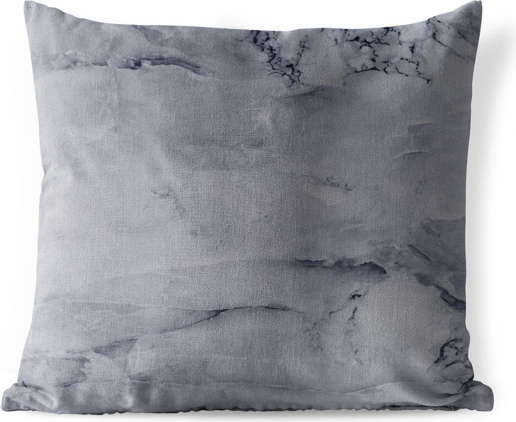 MuchoWow Outdoor Kissen - Marmor - Stein - Grau - Schwarz - 45x45 cm - Wetterfest - Lounge Kissen - Fotokissen - Dekoratives Kissen