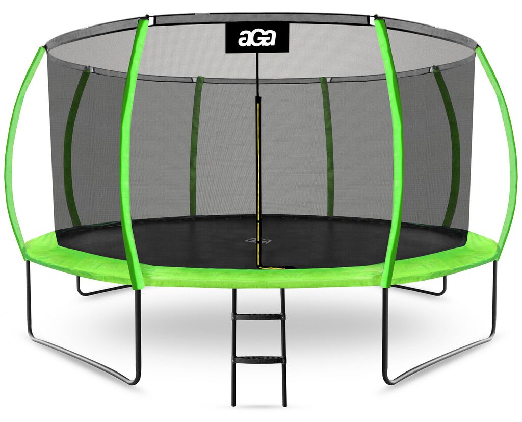 Aga SPORT EXCLUSIVE Trampolin 427 cm 14 ft Hellgrün, Kindertrampolin, Gartentrampolin mit Sicherheitsnetz + Sicherheitsnetz + Leiter