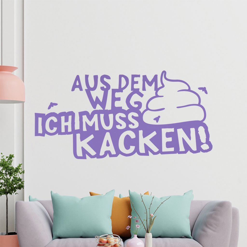 KIWISTAR Aus dem Weg, ich muss kacken! - Shit Kot Wurst Notfall Klo Wandtattoo in 6 Größen - Wandaufkleber Wall Sticker - Dekoration, Küche, Woh...