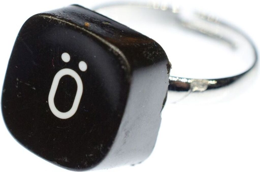 Buchstaben Ring Ö Vintage Schreibmaschinentaste Miniblings Unikat eckig Umlaut Ö