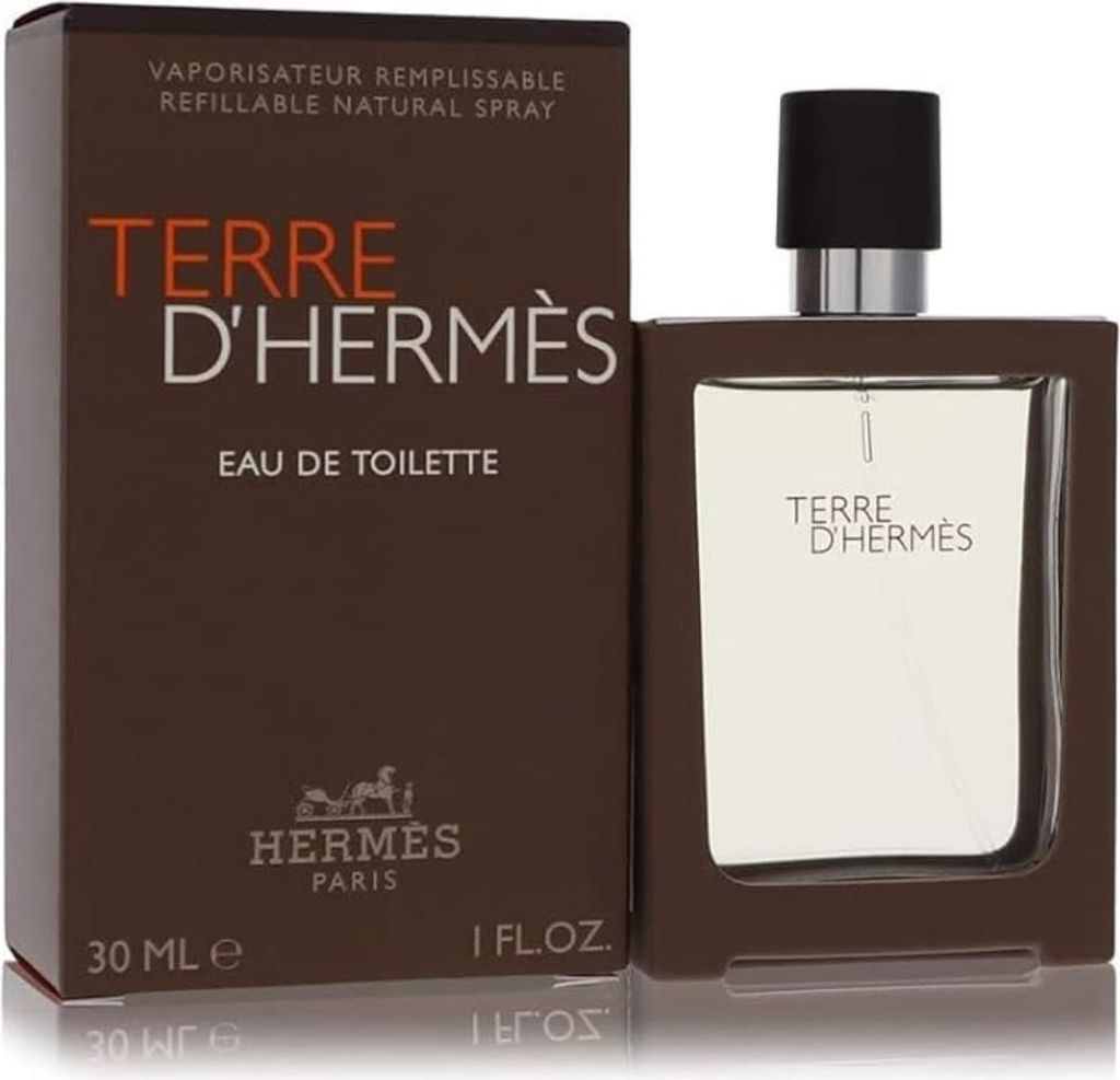 A product shot of a perfume bottle and its packaging.