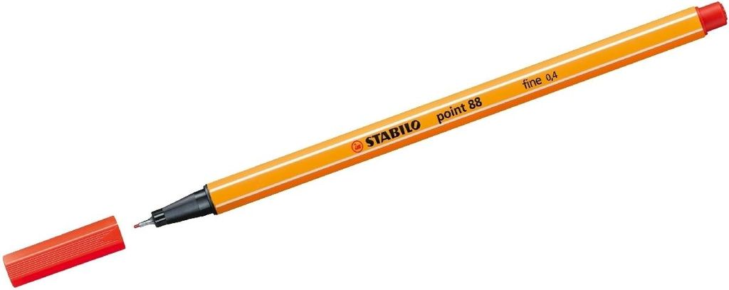 Fineliner - STABILO point 88 - Einzelstift - hellrot Produktbild 