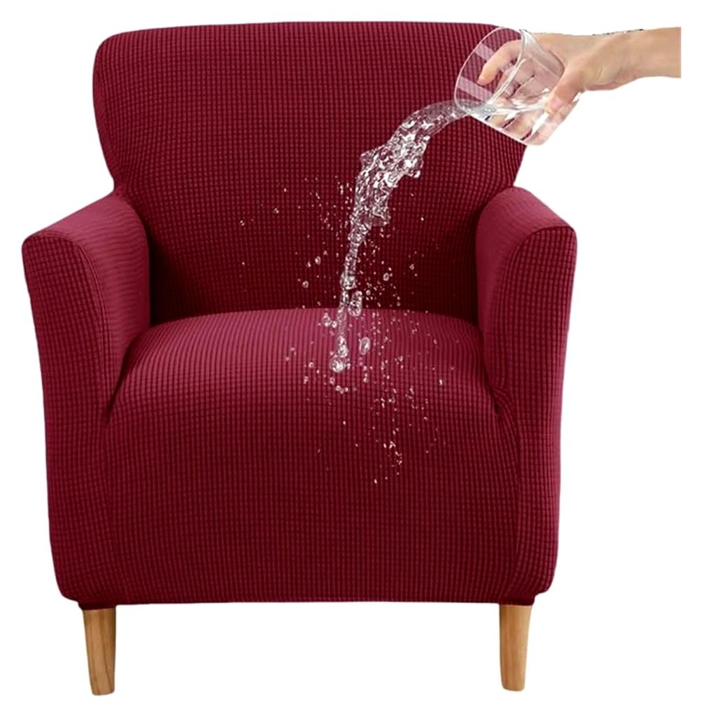 Stretch Sesselbezug aus wasserdichtem Jacquard-Stoff für Relax-Sessel in Burgund