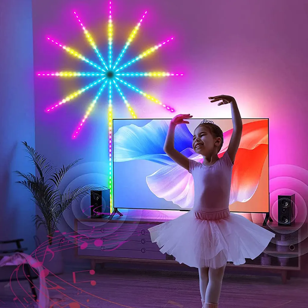 Décoration Lumineuse LED Salon 100cm pour Fête et Ambiance Gaming