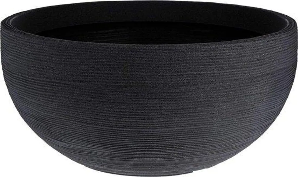 Vase à fleurs rond à nervures Blanc Crème - Céramique Artisanale 25cm