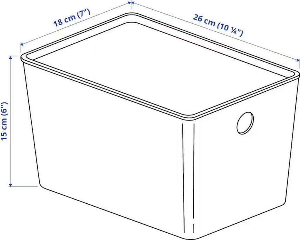 KUGGIS Ikea Box mit Deckel, weiß, 18x26x15 Kisten