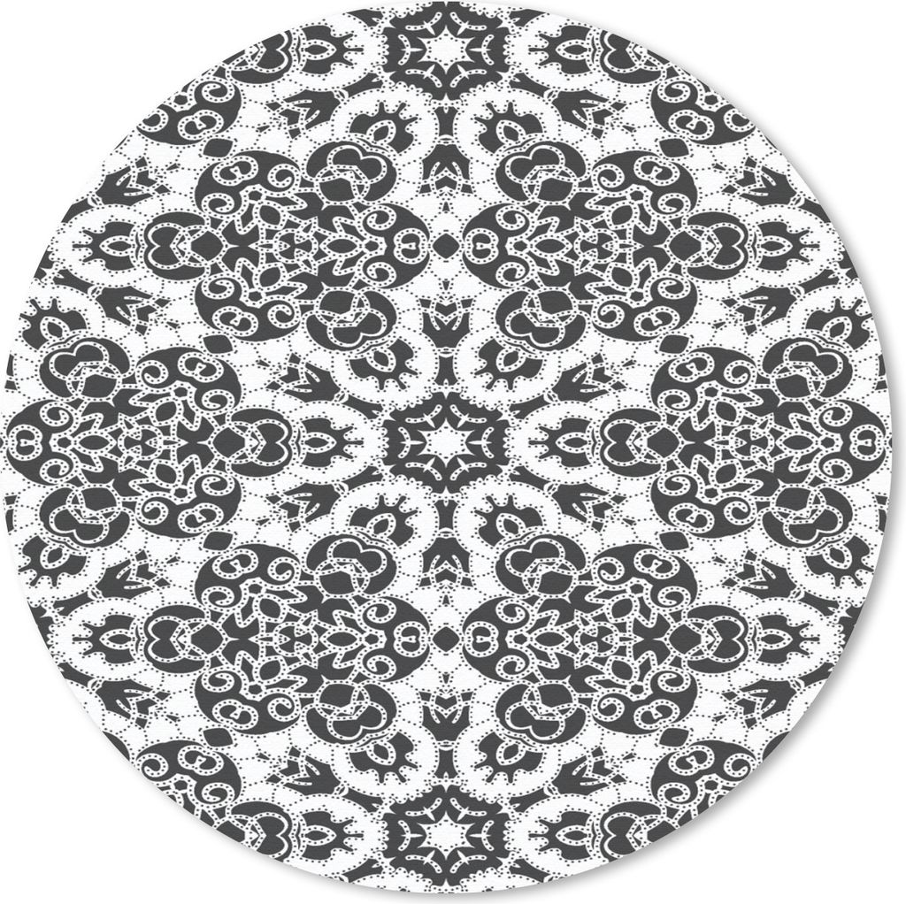 MuchoWow Mauspad Mousepad Muster - Schwarz und Weiß - Mandala 40x40 cm - Mousepads - Maus Mat - Pad - Mausunterlage - Schreibtisch Accessoires