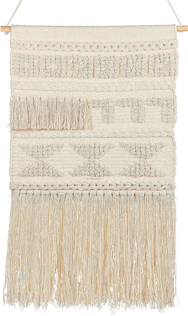 BELIANI Wanddekoration Beige Baumwolle Handgemacht mit Produktbild 