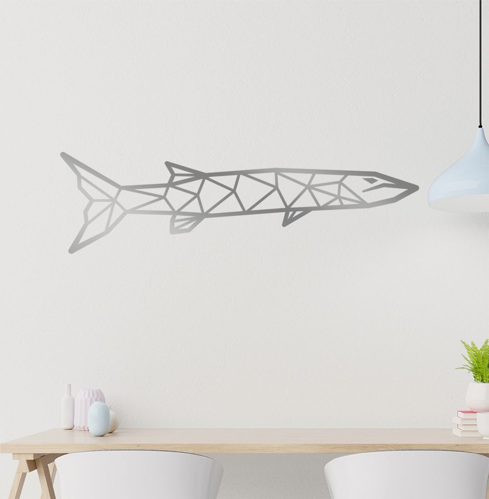 Barakuda Polygon Wandtattoo Wandaufkleber Wall Sticker - Dekoration, Küche, Wohnzimmer, Schlafzimmer, Badezimmer