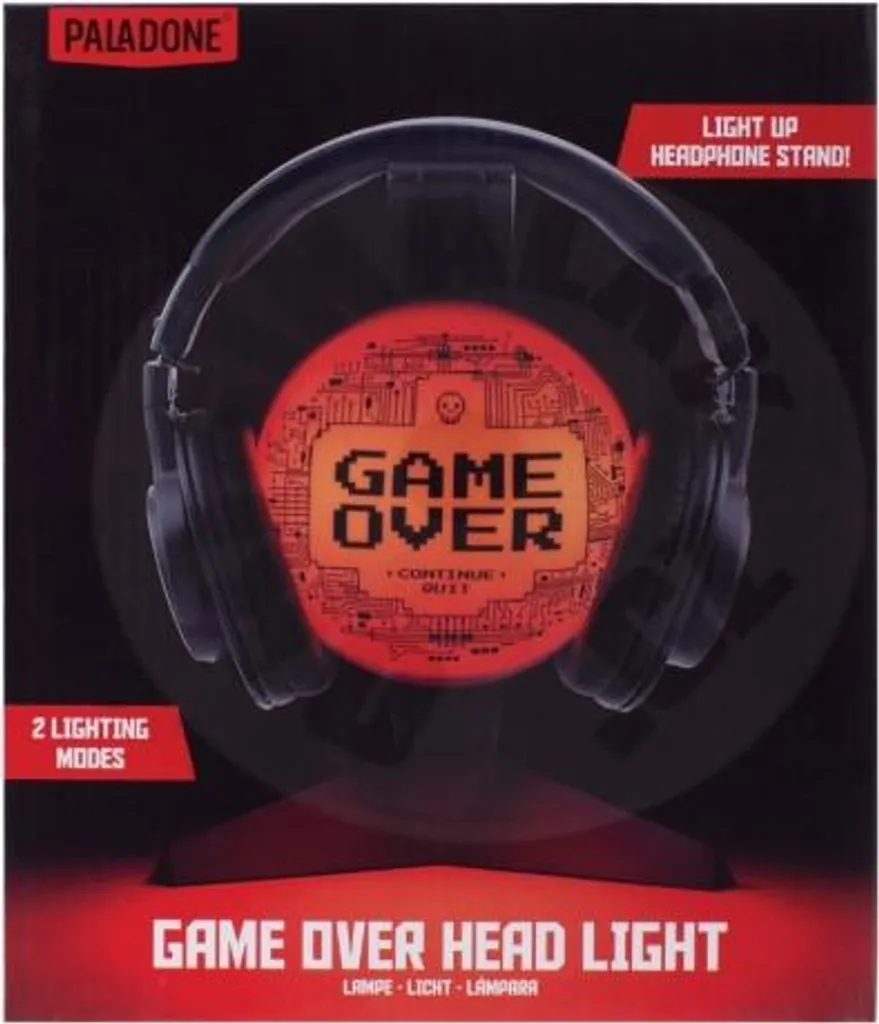 Support Casque et Lampe de Bureau Game Over 23.5cm - Pour Setup de Jeu