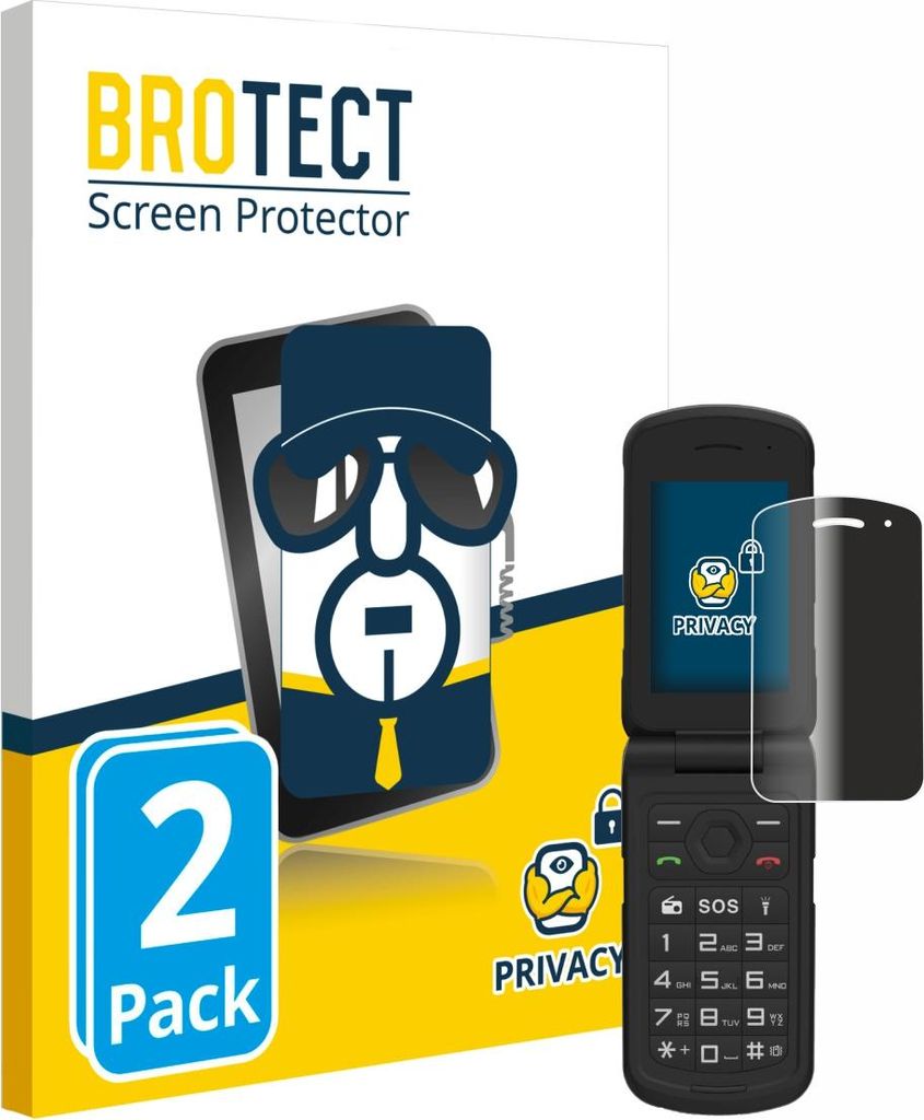 2x BROTECT Sichtschutzfolie für AGM M10 Anti-Spy Privacy Sichtschutz Blickschutz Folie Blaulicht-Schutz