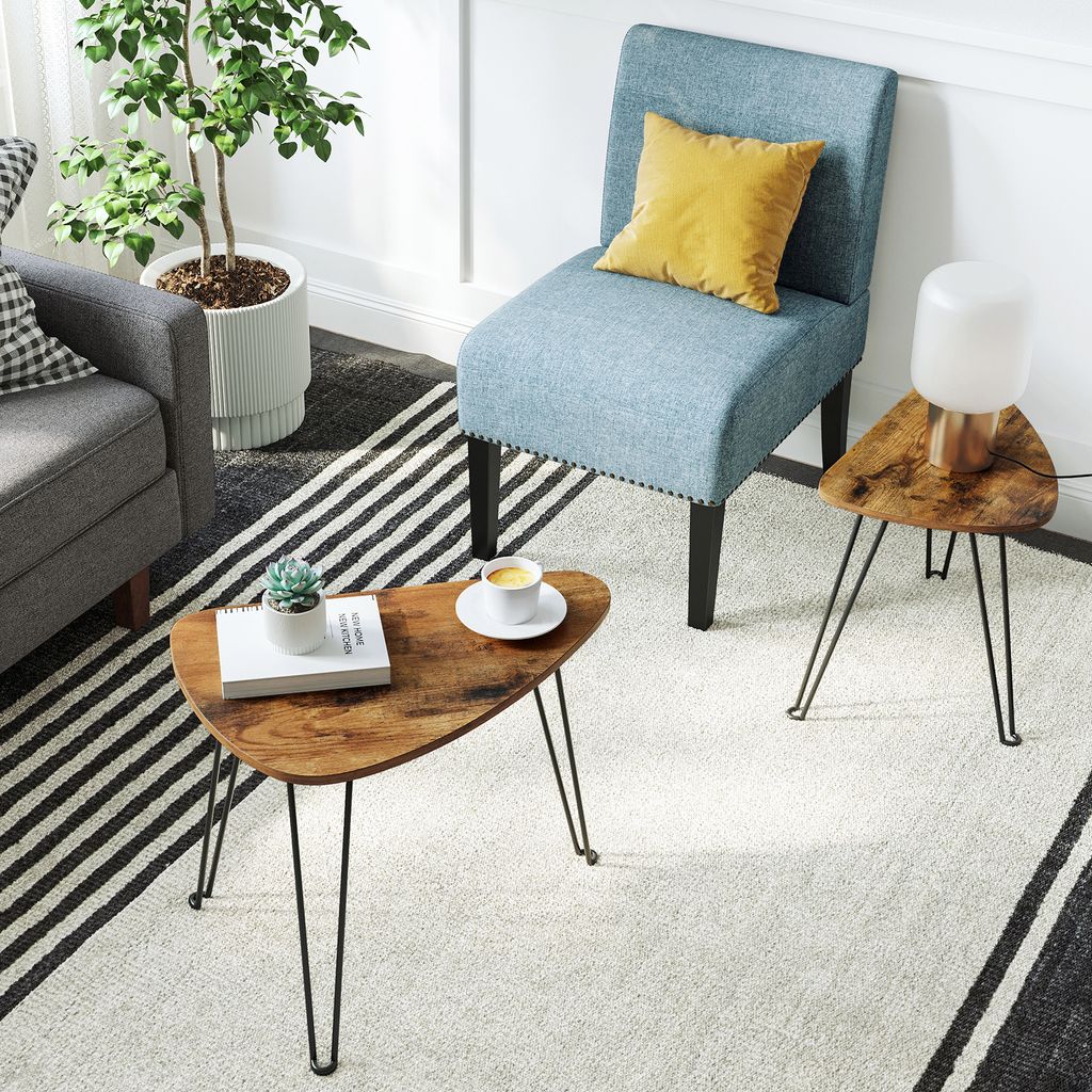 VASAGLE Beistelltische 2er Set dreieckig Couchtische, Produktbild 6