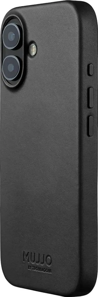 Custodia Mujjo iPhone 17 Pelle Nera MagSafe - Design Nordico