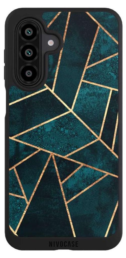 NIVOCASE Handyhülle für Samsung Galaxy A17 5G Hülle NIVOpure Case Schwarz Elisabeth Fredriksson Gold & Kupfer Stein