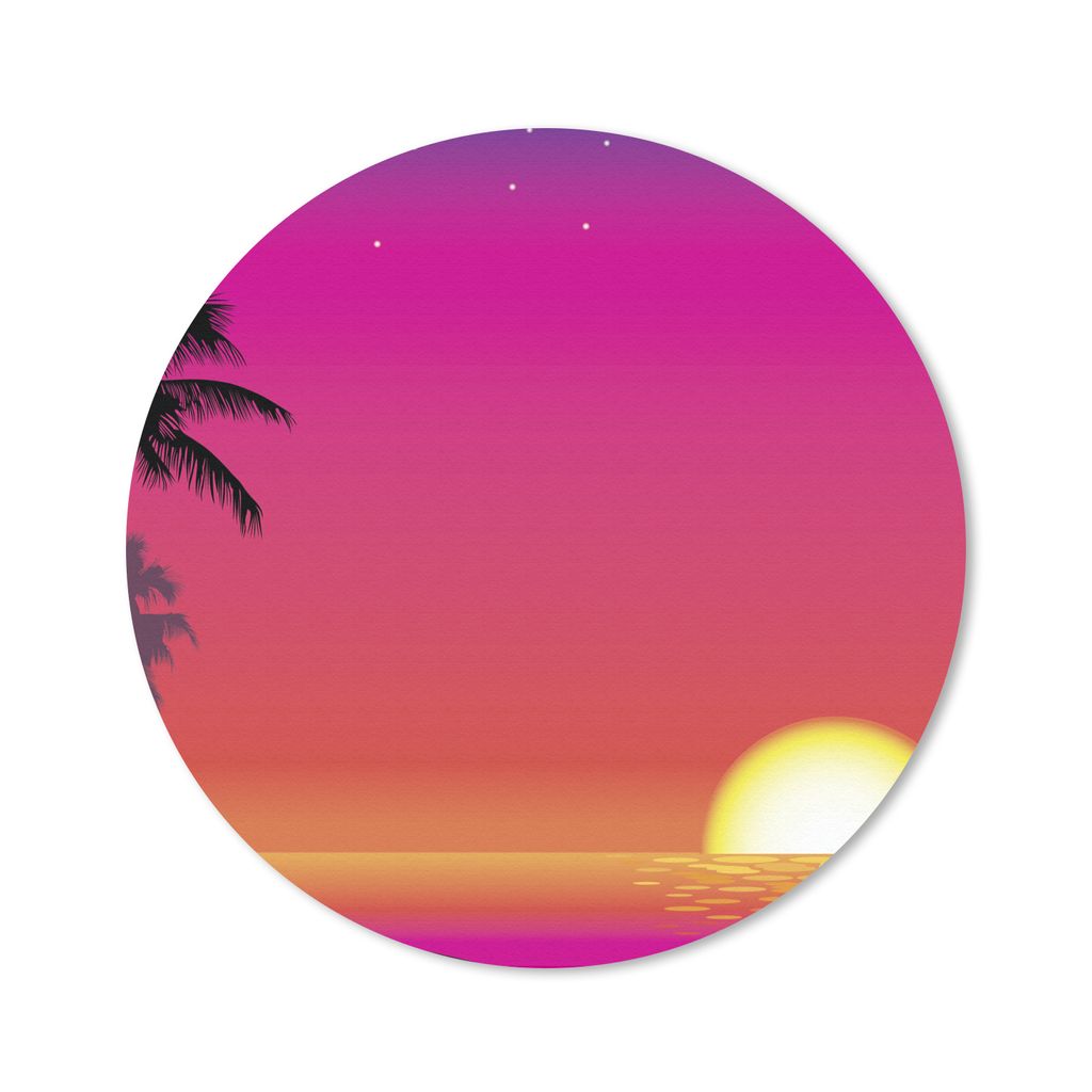MuchoWow Mauspad Mousepad Eine Illustration eines farbenfrohen Himmels durch die Sonne 30x30 cm - Mousepads - Maus Mat - Pad - Mausunterlage - Ti...