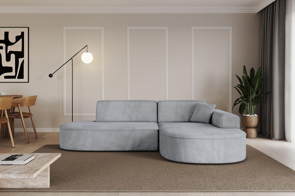 ALTDECOR Ecksofa in L-Form MARI-L1 - 243x171x79,5 cm Grau - Corner Sofa Bett Eckcouch Couch Wohnlandschaft Cauchsofa