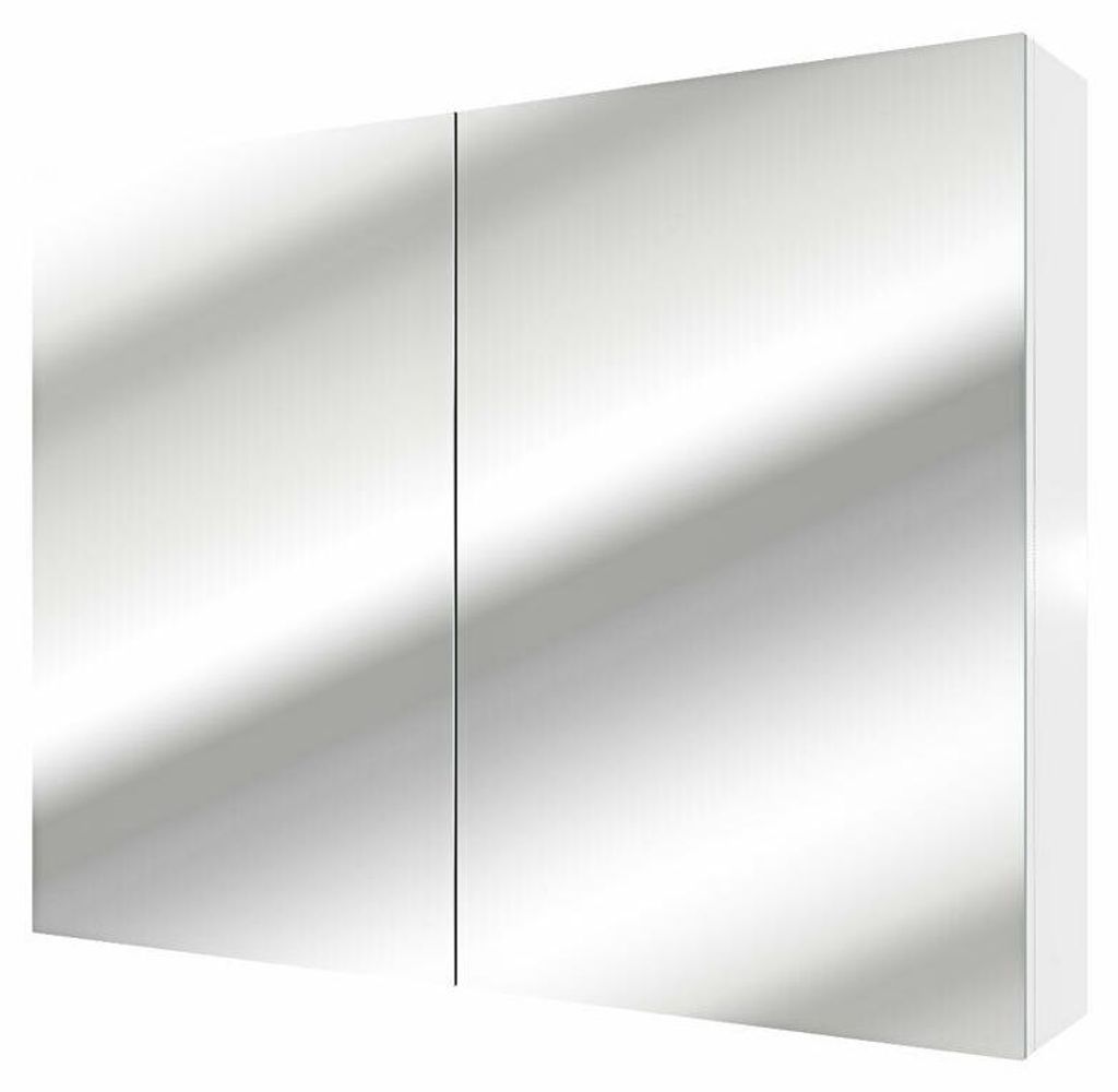 Spiegelschrank Badspiegel Badezimmer Spiegel City 100cm Weiß MDF mit 5W LED-Strahler / Energiebox
