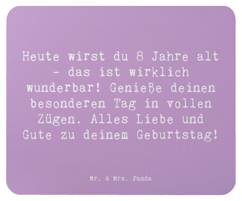 Mr. & Mrs. Panda Mousepad Spruch 8. Geburtstag Feier - Lavendeltraum - Geschenk, Happy Birthday, Freude, Kindergeburtstag, Alter, mousematte, Kind,...
