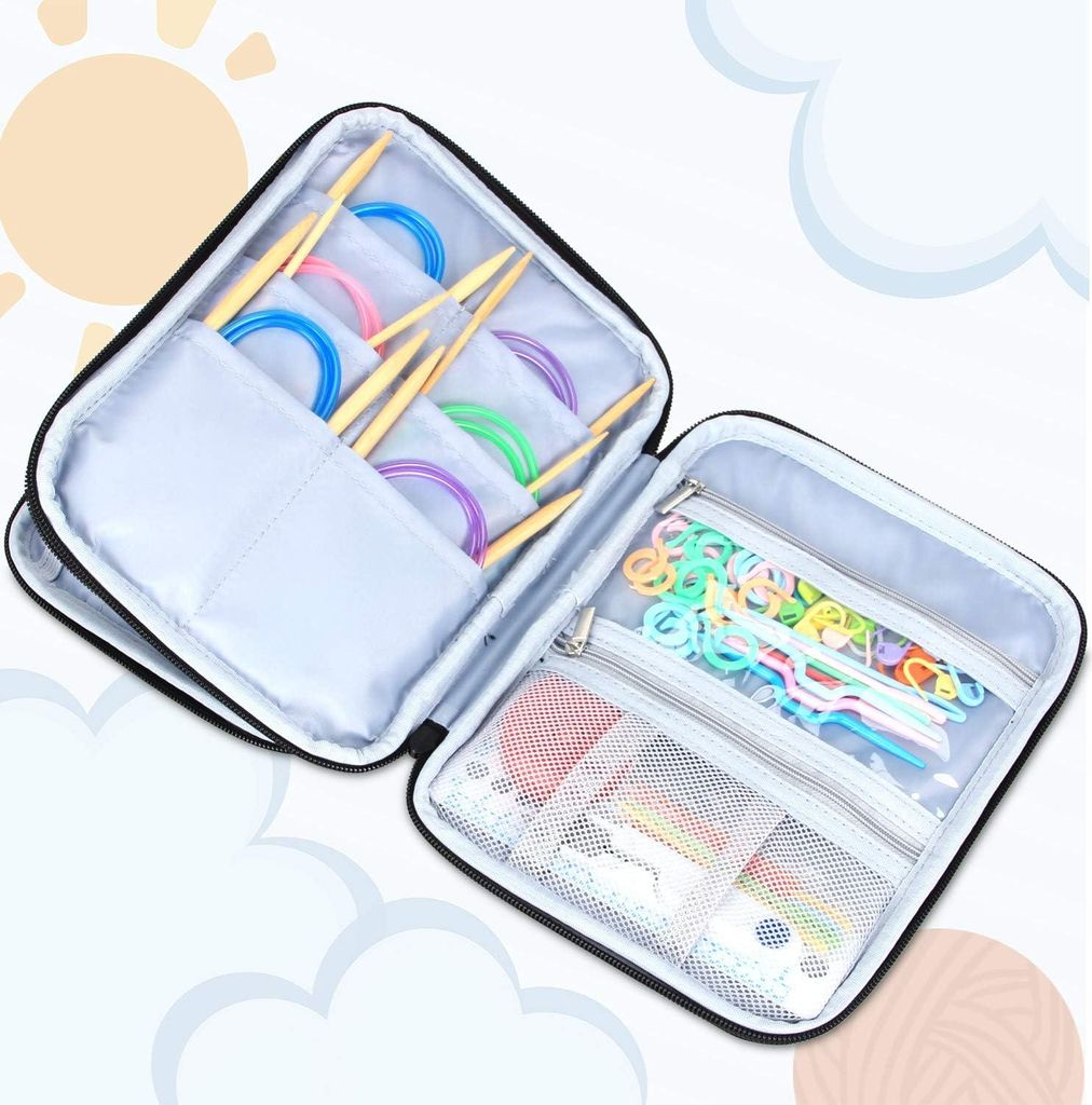 Breinaalden tas (bis 20 cm), Organizer-Tasche für Rundstricknadeln, 20 cm Stricknadeln und andere Zubehörteile für zu Hause und auf Reisen (kein...