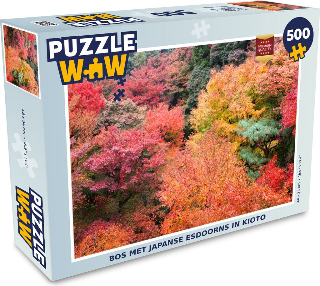 MuchoWow Puzzle 500 Teile Wald mit japanischen Ahornbäumen in Kyoto - 500 Teile - Kinder - Selberbauen - Puzzlespiele