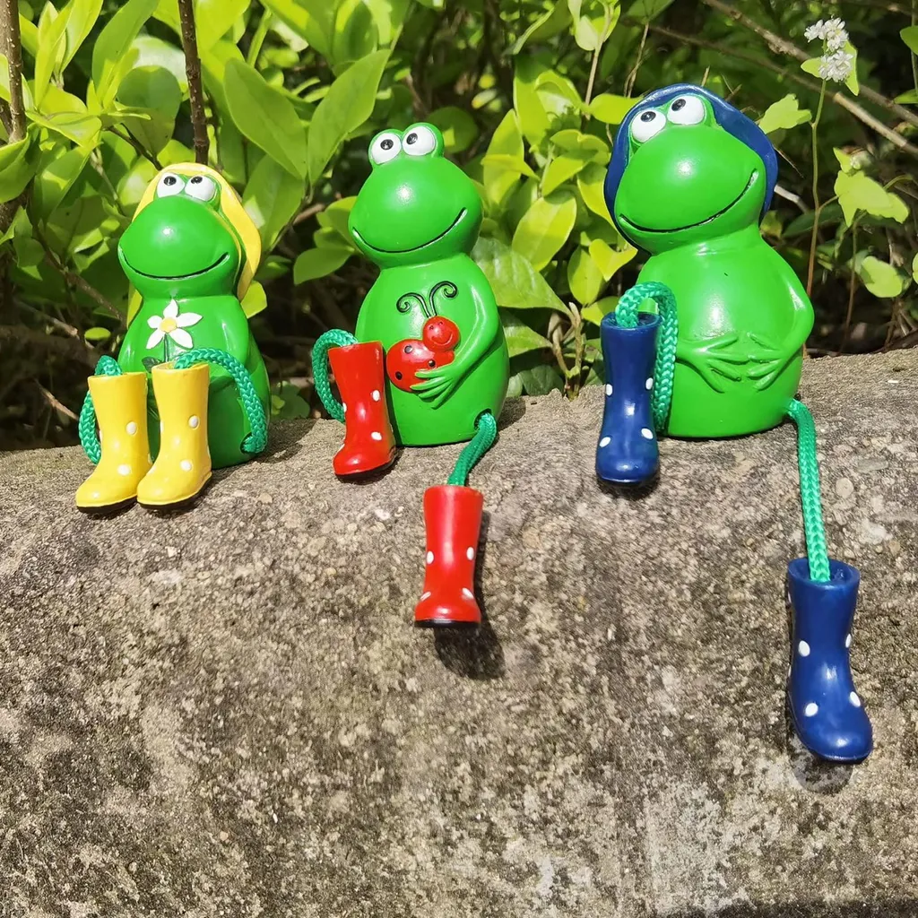 Grenouilles Décoratives de Jardin Robustes en Résine pour Mini-étang B