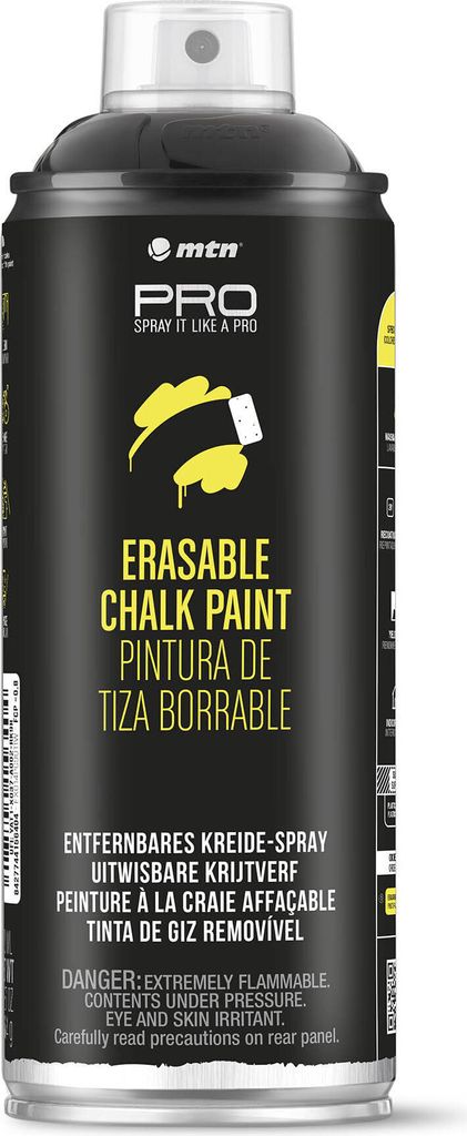 A spray can of erasable chalk paint.