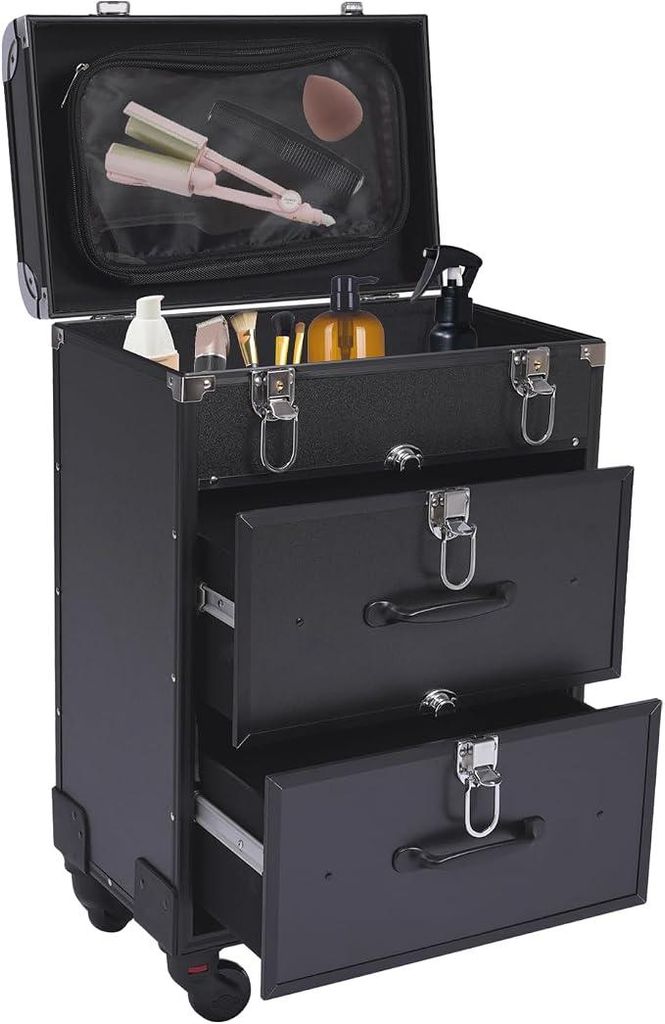 Kosmetikkoffer Trolley, Make Up Koffer Mit 2 Schubladen und Produktbild 