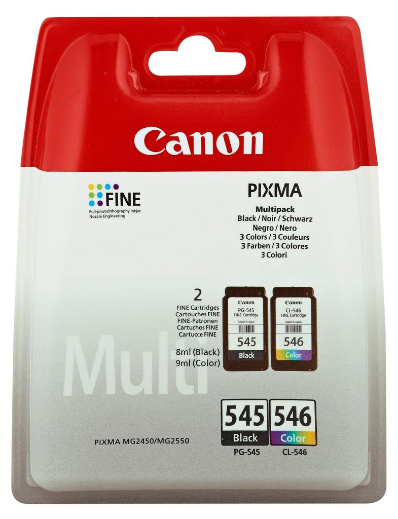Paquete múltiple de cartuchos de tinta Canon PG-545/CL-546: Imagen del producto 