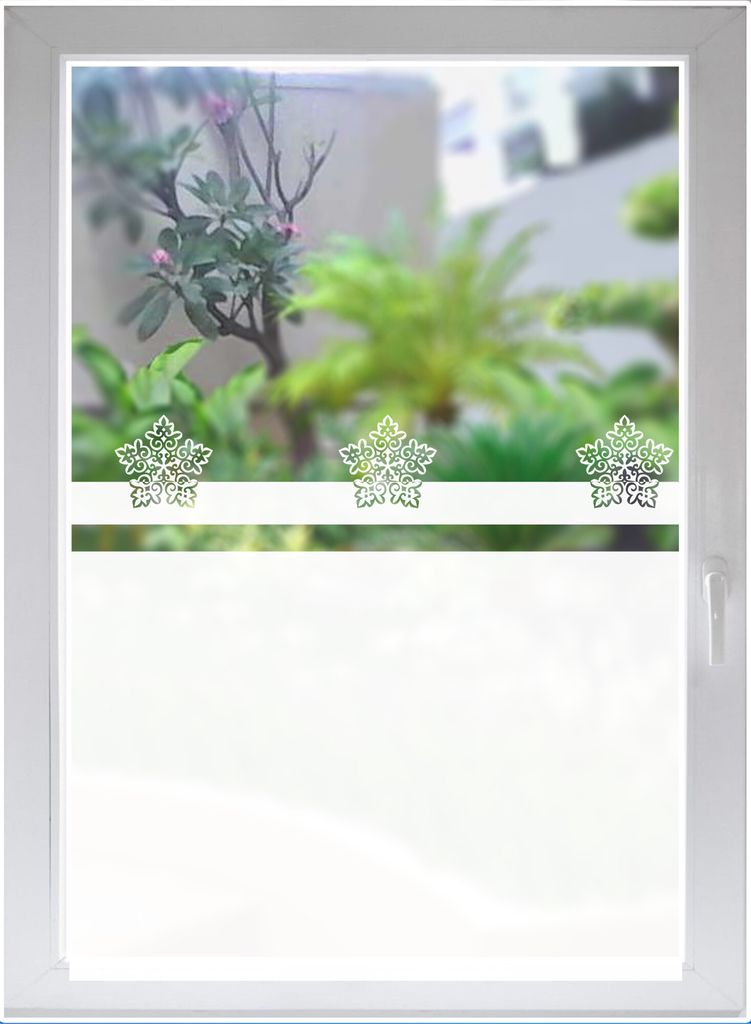 INDIGOS UG Glasdekor Fensterbild Sonnenschutz Fensterfolie Sichtschutzfolie Französische Lilie satiniert blickdicht ORACAL - 1000mm Breite x 400...