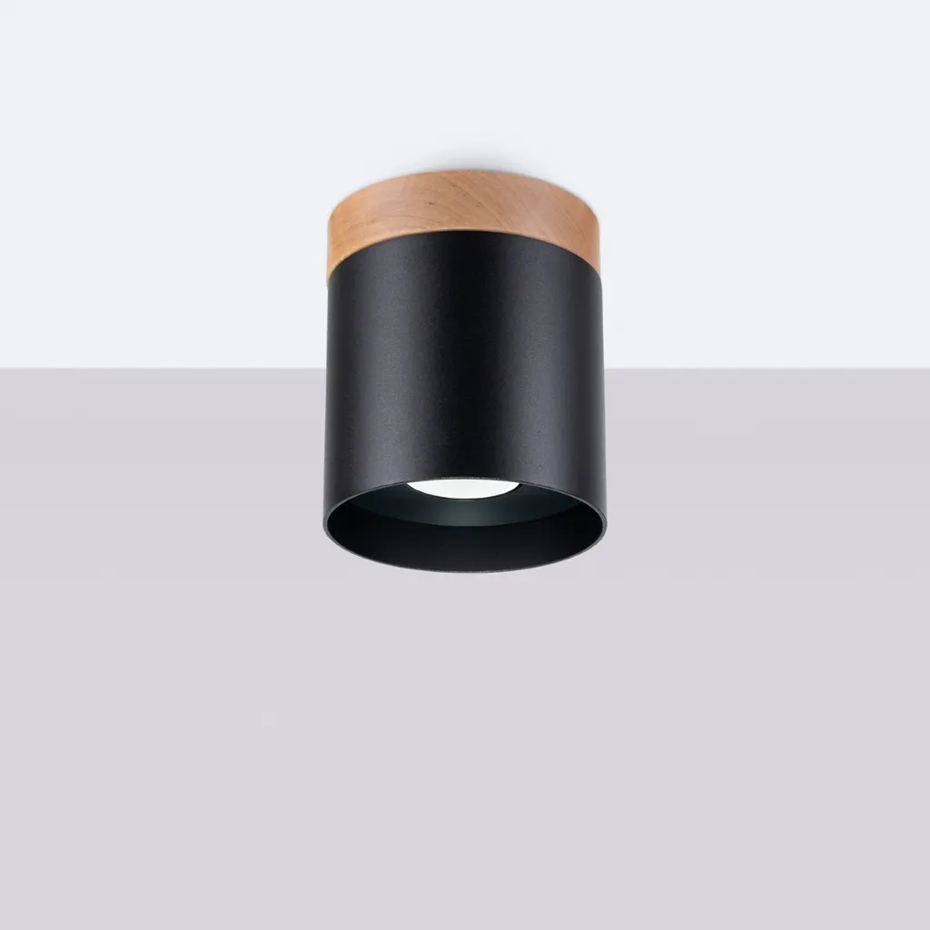 Plafonnier RIF Noir : Éclairage Compact pour Petits Espaces 1xGU10