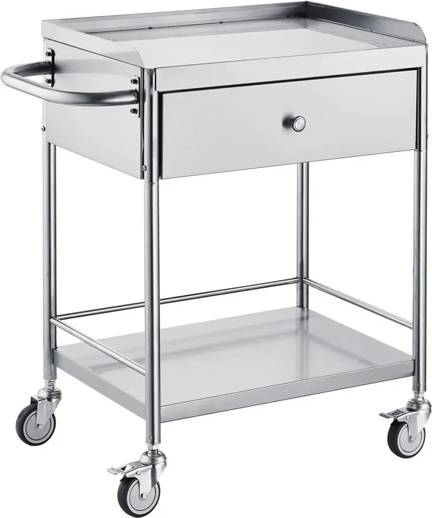 Chariot de laboratoire en inox 201 avec tiroirs, charge max 100 kg