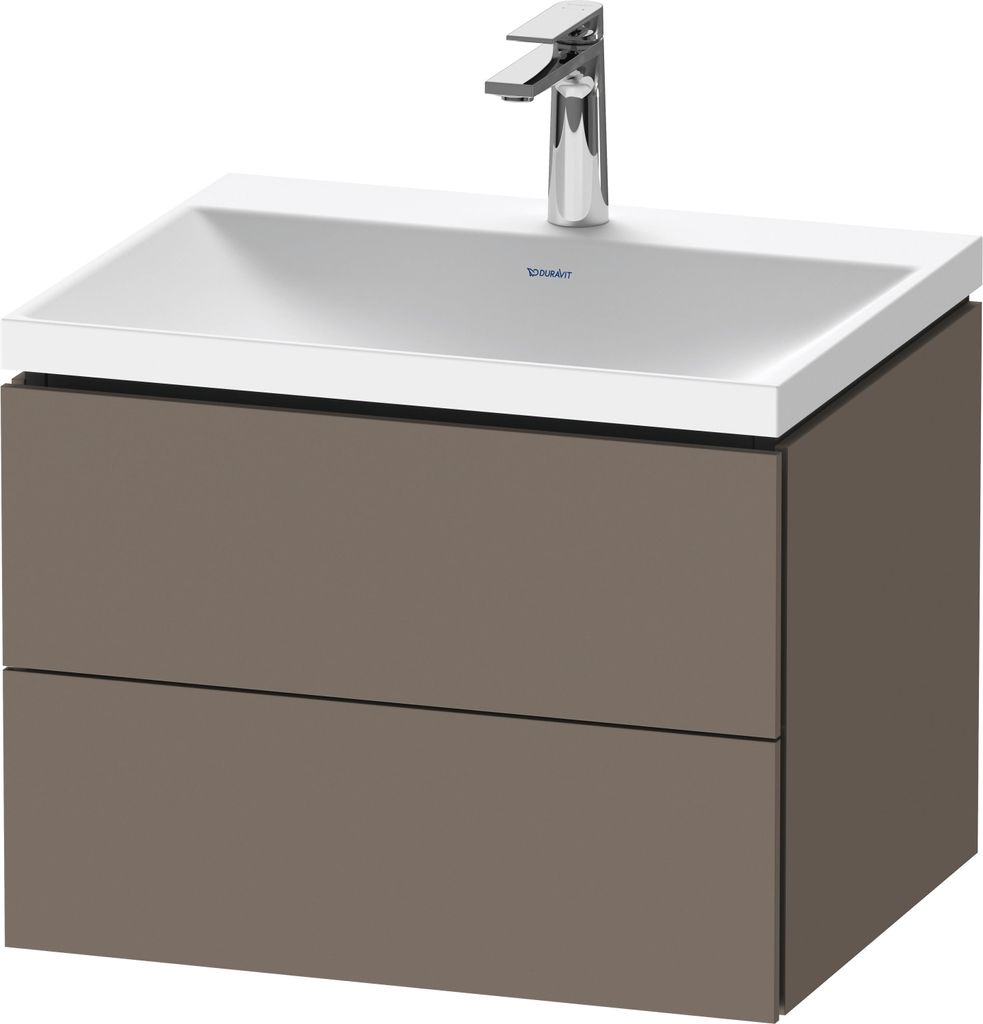 Duravit L-Cube c-shaped Set wandhängend, 2 Schubkästen, ohne Überlauf, 1 Hahnloch, 600x480x480mm, LC6950O90900000