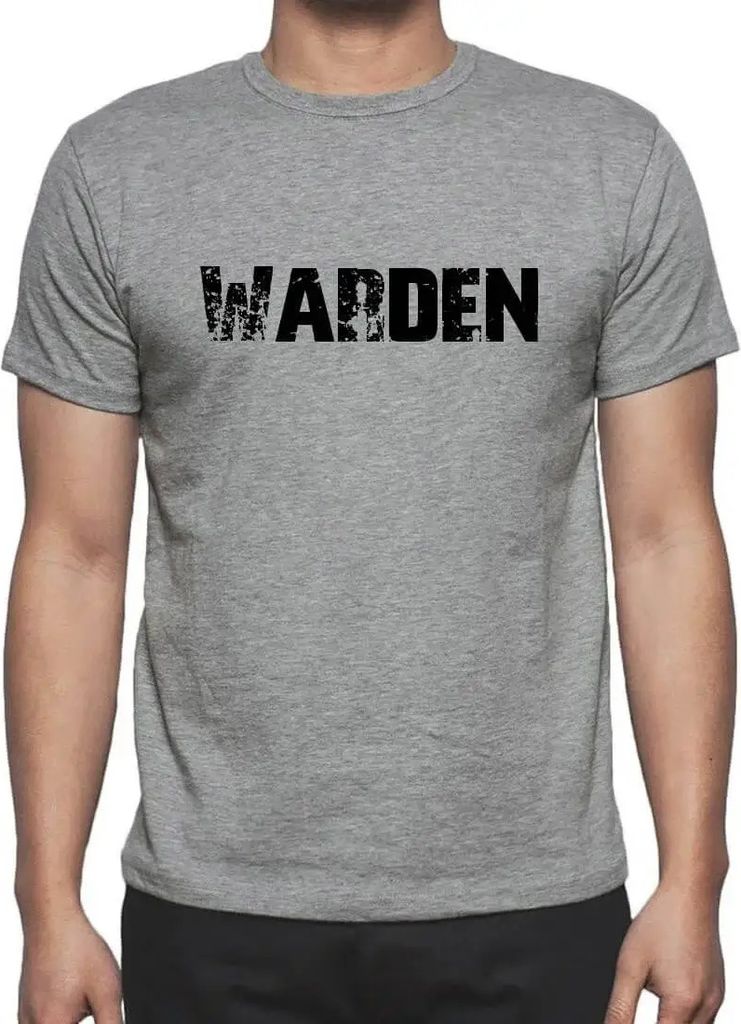 Herren Grafik T-Shirt Warden Öko-Verantwortlich Vintage Jahrgang Kurzarm Lustige Druck Geburtstag Geschenk Mann