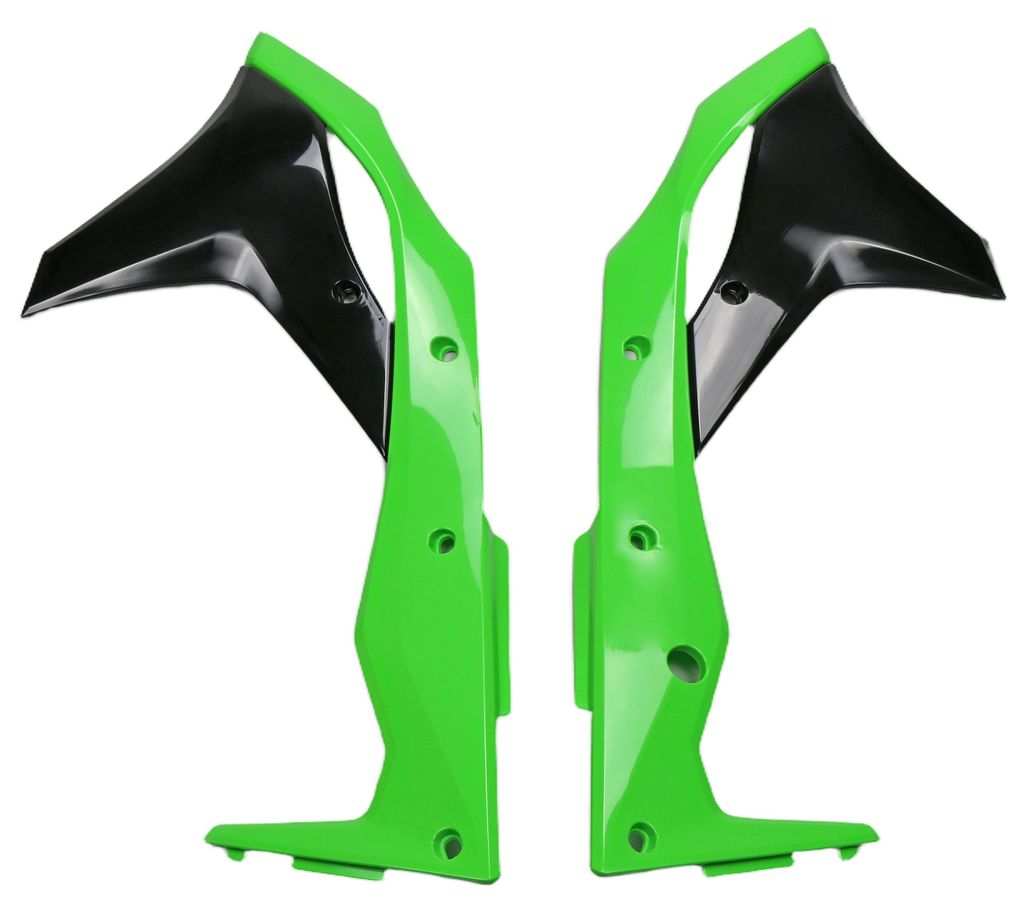 Kühlerverkleidung UFO PLAST 2-teilig Abdeckung Kühler für Kawasaki KX F 250 ccm Bj. 2017 - 2020, Farbe:grün / schwarz