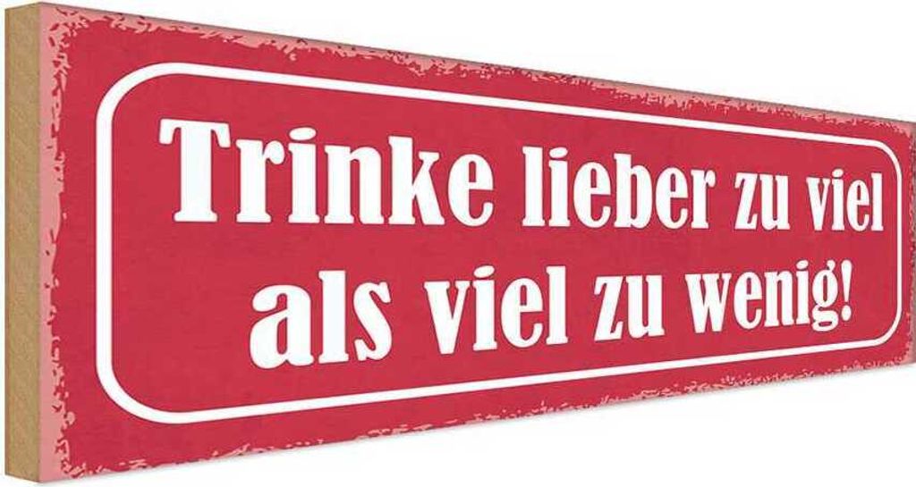 vianmo Holzschild 10x27 cm trinke lieber zu viel als wenig Spruch Zitat