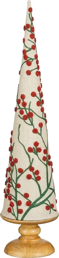 Sapin de Noël Design en Coton Rouge 55 cm - Texture Douce et Élégante