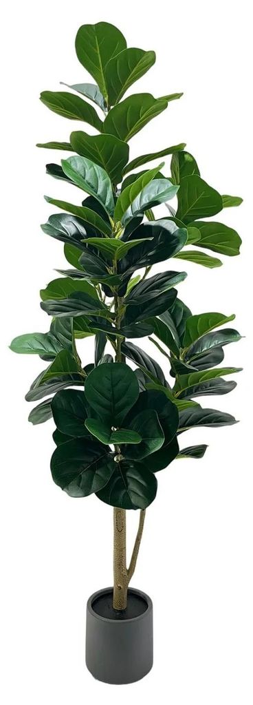 Künstliche Geigenfeige - Kunstbaum - Höhe 150 cm - Im Topf - Indoor bodenstehend - Kunststoff - Milchweiß