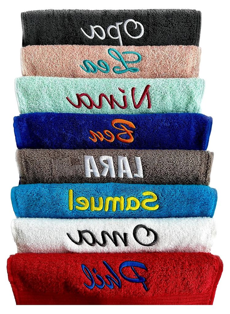 Handtuch mit individueller Bestickung | Personalisierter Wunschtext & Motiv | 2 Zeilen inklusive | 100% Baumwolle | Saunatuch, Badetuch, Duschtuch,...