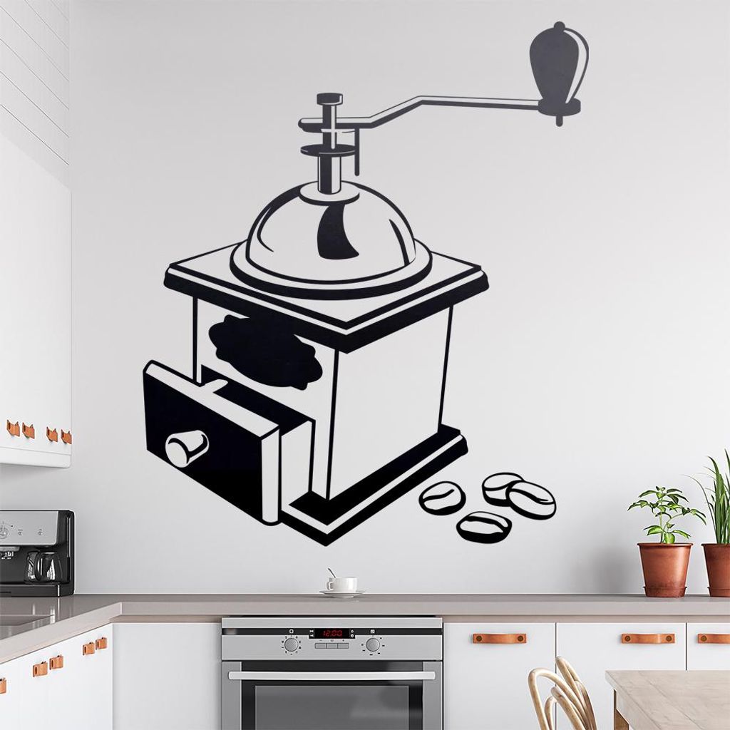 Kaffeemaschine Wandtattoo in 6 Größen - Wandaufkleber Wall Sticker - Dekoration, Küche, Wohnzimmer, Schlafzimmer, Badezimmer
