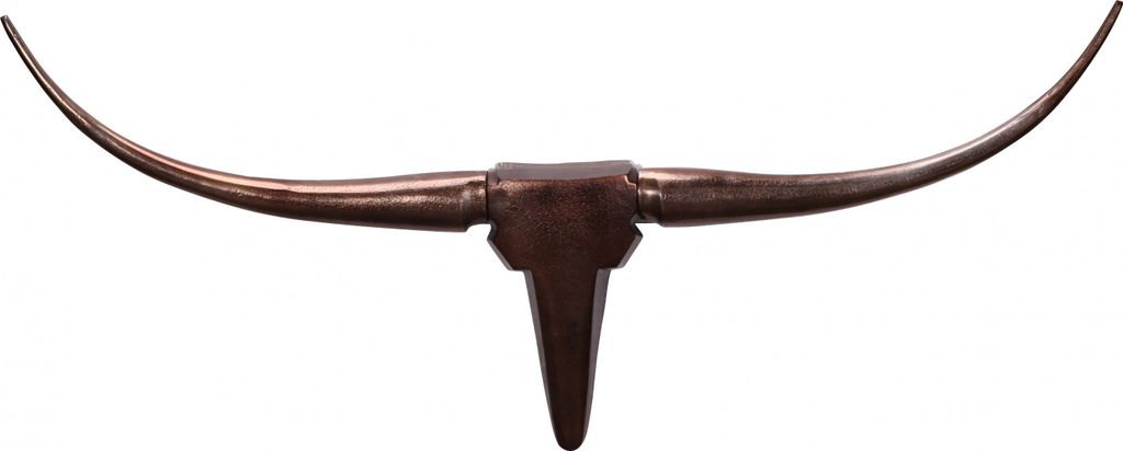 Dekoracja ścienna poroże Bull M 100 cm aluminium brąz Zdjęcie produktu 