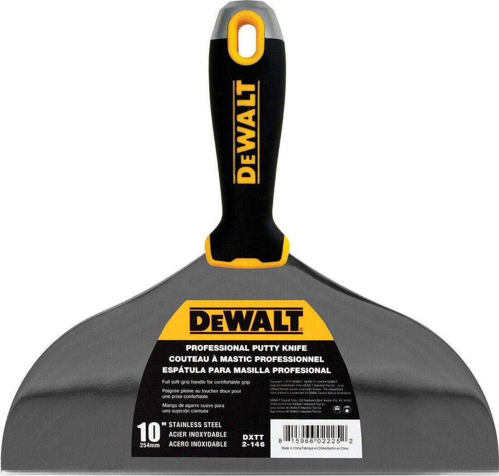 Spachtel DEWALT 254mm Klinge Edelstahl Soft Grip Produktbild 