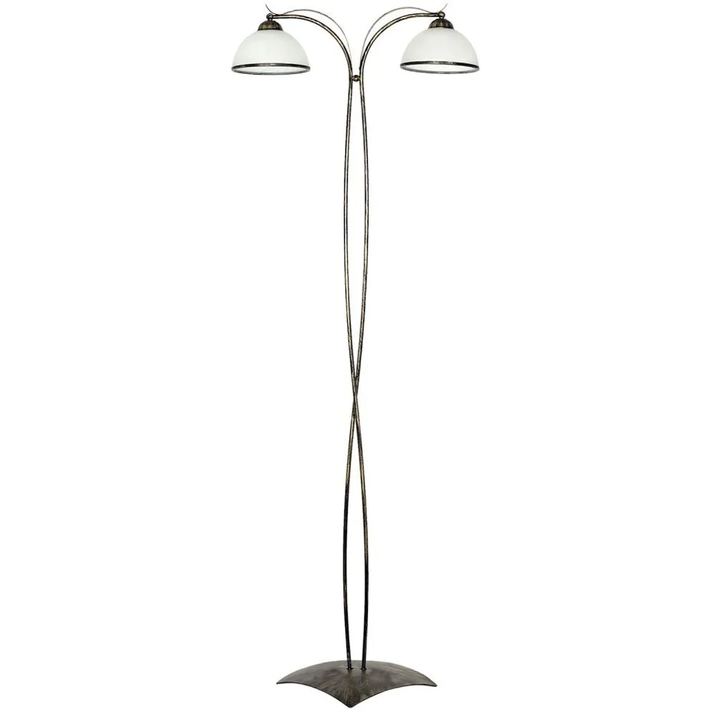 Lampadaire or décoratif deux abat-jours 2xE27 15W Korfu Luminex chic